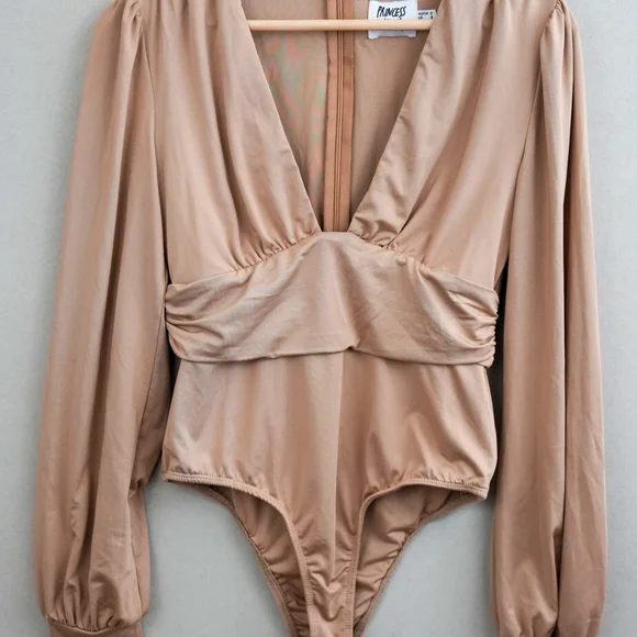 Princess Polly Jude Long Sleeve Bodysuit - Brown Size 8 - Picture 4 of 7